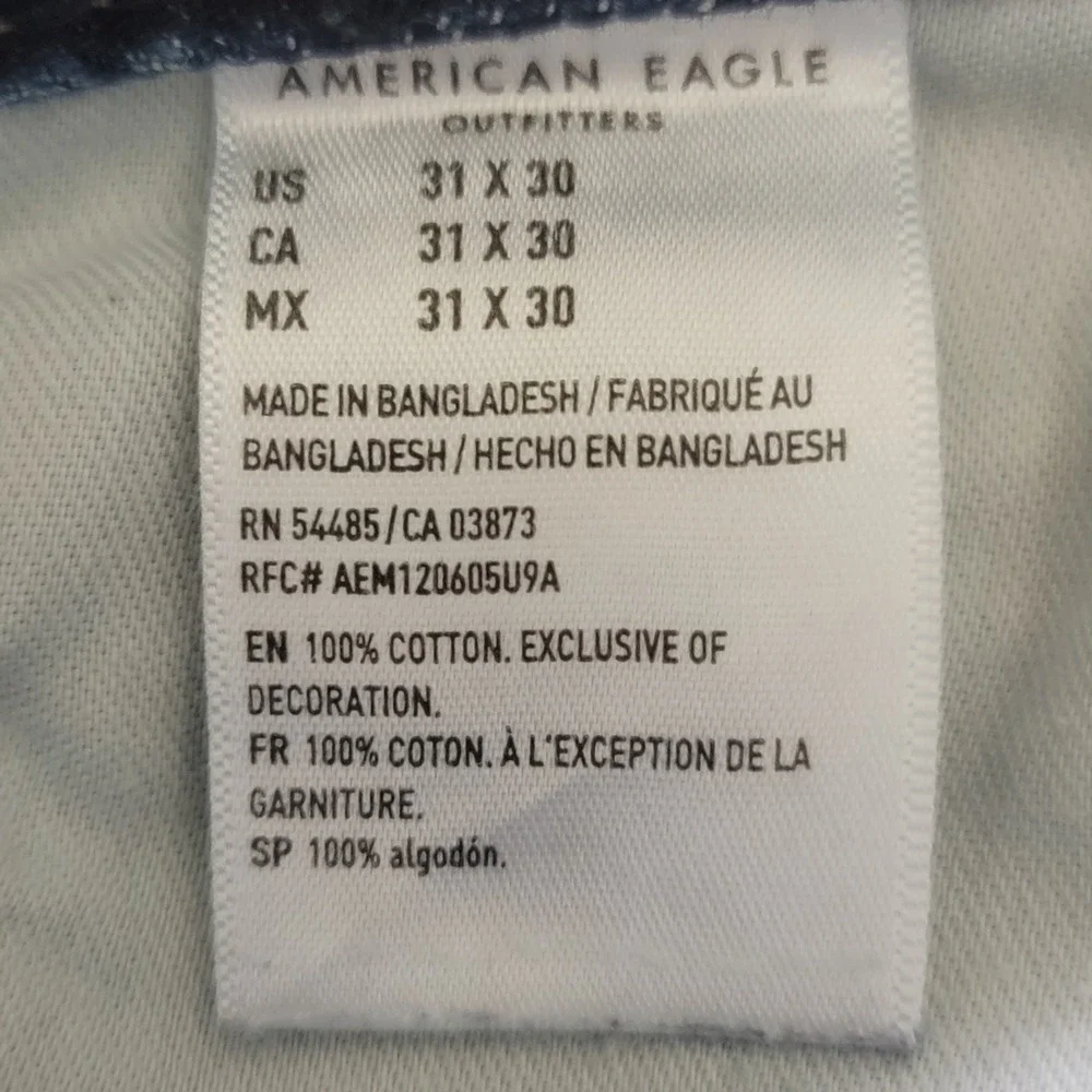 American Eagle Original Bootcut Mens 31x30 Blue Denim Jeans 100% Cotton 54485 - Picture 9 of 11